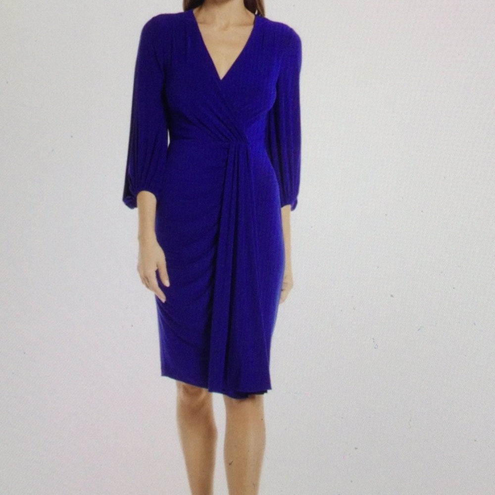Eliza J Royal Blue Wrap Midi Dress